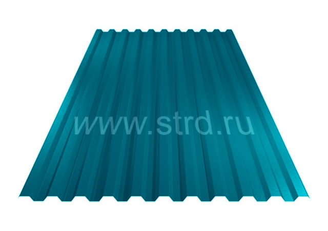 Профнастил C 21 0.45мм Полиэстер Россия RAL 5021 (голубой) Grand Line