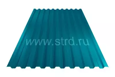 Профнастил C 21 0.45мм Полиэстер Россия RAL 5021 (голубой) Металл Профиль