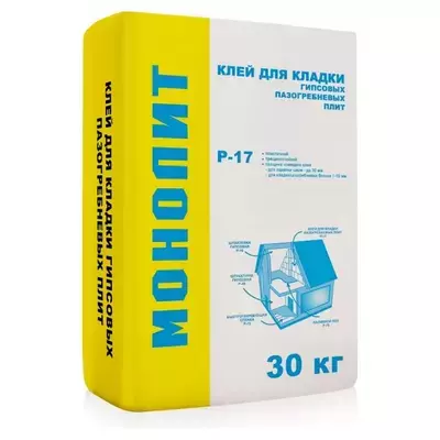 Клей Монолит Р- 17 Для пазогребневых плит 30кг