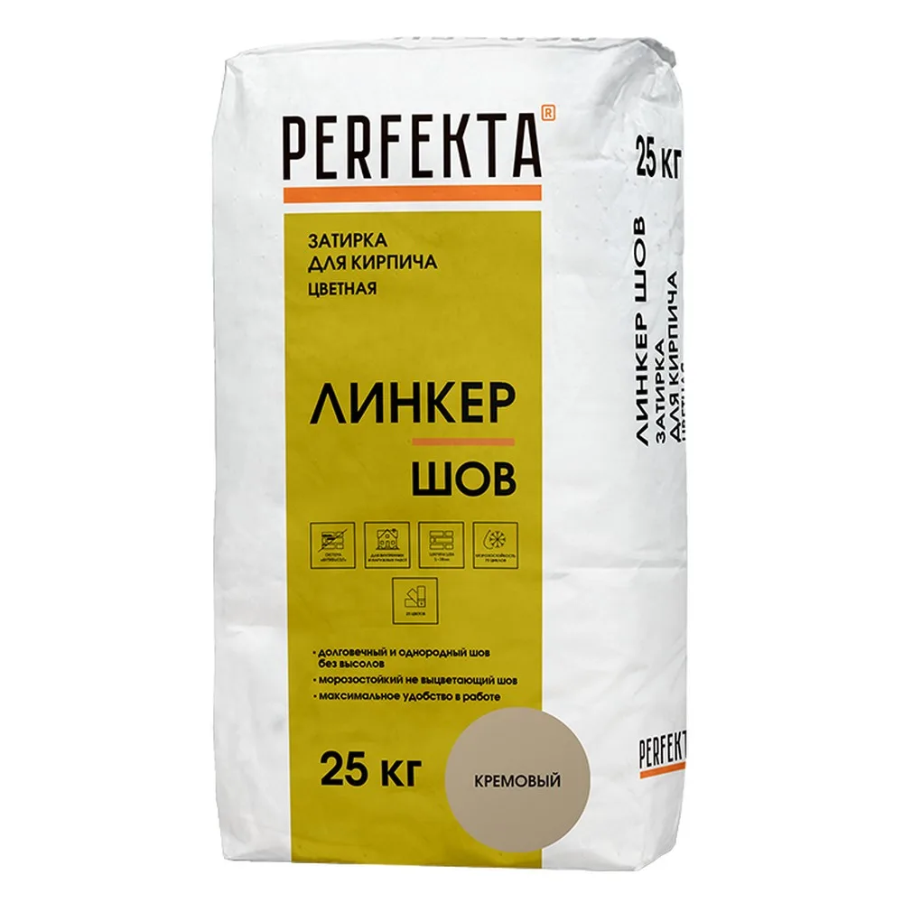 Затирка цементная Perfekta Линкер шов кремовый 25кг