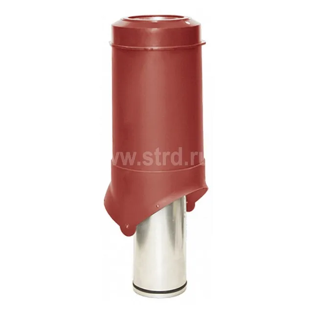 Выход вентиляции без колпака Krovent Pipe-VT 125 изолированный h=500, d=125/206мм Красный