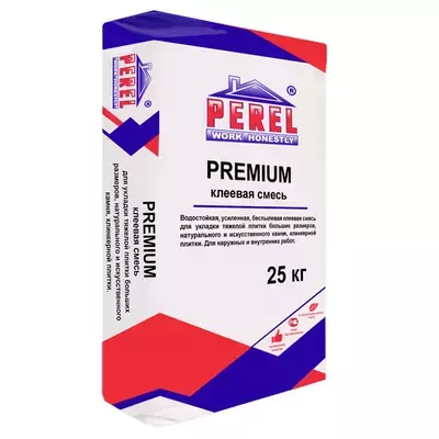 Клей Perel 0314 Premium для плитки серый 25кг