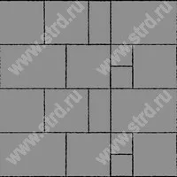 Тротуарная плитка Грандо Серый основа - серый цемент набор на м2 t=60мм Steingot