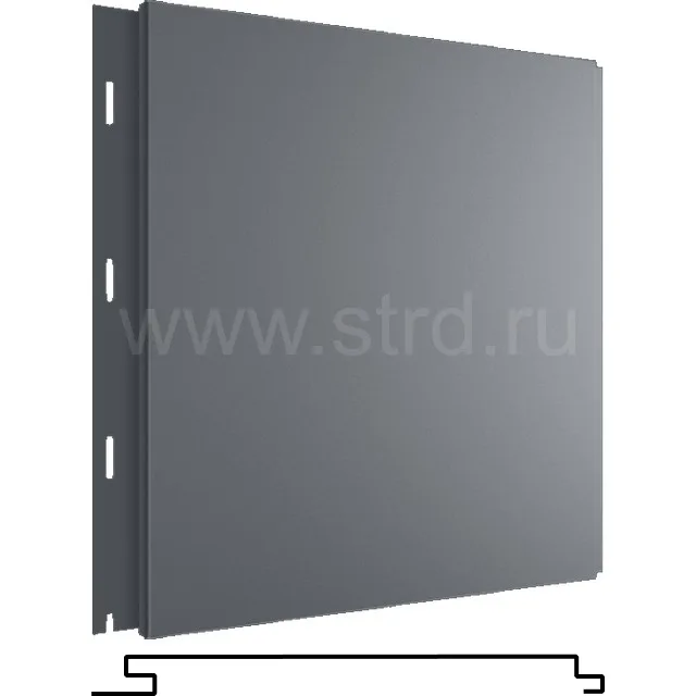 Стеновая панель Вертикаль Classic 200*176мм 0.45мм Полиэстер Россия в пленке RAL 7004 (серый) Grand Line