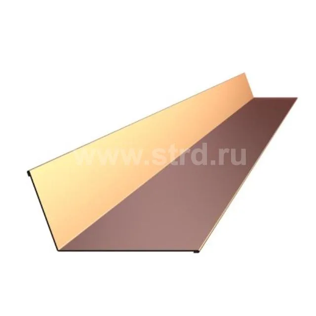 Планка примыкания верхняя для металлочерепицы для профнастила 150*250мм сталь 0.5мм Rooftop Бархат 2м Stynergy