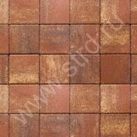 Тротуарная плитка Квадрат сити 80 Терракота (Terracotta) верхний прокрас на белом / сером цементе основа - серый цемент 100*100*80мм Steingot