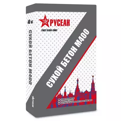 Пескобетон М400 Русеан сухой бетон 40кг