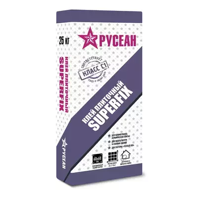 Клей Русеан Superfix для плитки серый 25кг