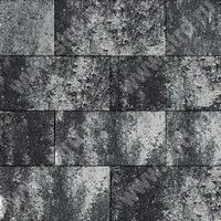 Крупноформатные плиты Прямоугольник 80 Графитовый камень (Stein Black) верхний прокрас на белом / сером цементе основа - серый цемент 600*300*80мм Steingot