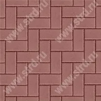 Тротуарная плитка Брусчатка ЭДД 1.5 Красный полный прокрас на сером цементе основа - серый цемент 200*100*50мм Спецбетон