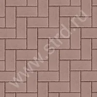 Тротуарная плитка Брусчатка ЭДД 1.7 Красно-коричневый полный прокрас на сером цементе основа - серый цемент 200*100*70мм Спецбетон