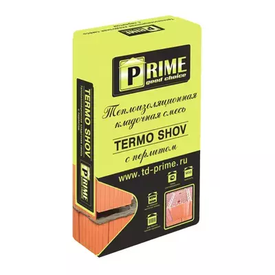 Кладочная смесь цементная М50 Prime Termo Shov 8230 серый 17.5кг позиция под заказ