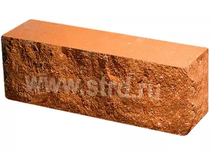 Кирпич облицовочный полнотелый угловой Персик скала 225*50*88мм М250кг/см2 Судогодский