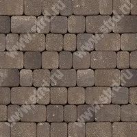 Тротуарная плитка Классика 60 Бурый камень (Stein Brown) верхний прокрас на белом / сером цементе основа - серый цемент набор на м2 t=60мм Steingot