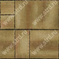Тротуарная плитка Патио Color Mix Саванна верхний прокрас на белом / сером цементе основа - серый цемент набор на м2 t=60мм BRAER