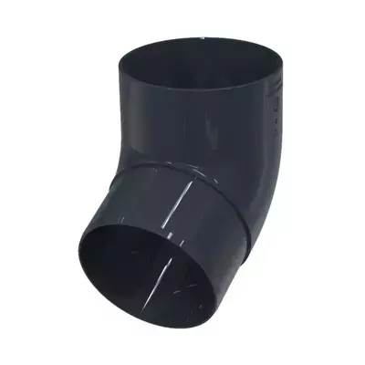 Колено трубы 67гр. GLC PVC 100мм RAL 7024 (серый)