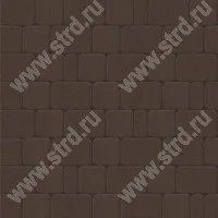 Тротуарная плитка Классико Коричневый верхний прокрас на сером цементе основа - серый цемент набор на м2 t=60мм BRAER