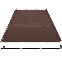 Фальцевая панель Grand Line Кликфальц Line 542/510мм Сатин матовый 0.5мм RAL 8017 (коричневый)