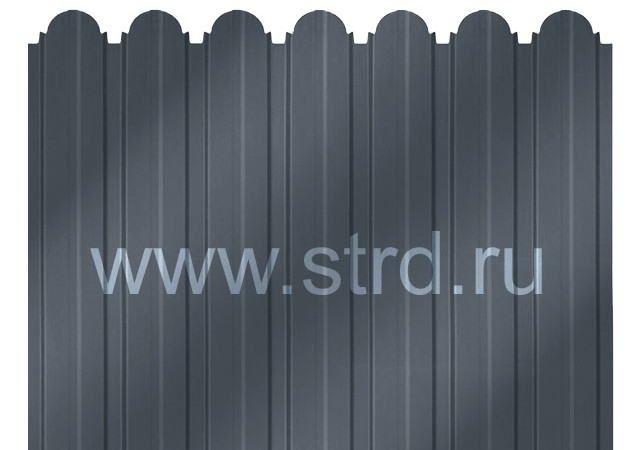 Профнастил фигурный C 10 0.5мм PurLite матовый Россия RAL 7024 (серый) Grand Line
