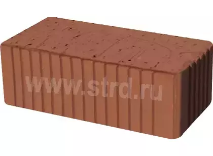 Кирпич строительный полнотелый Красный рифленый 250*120*88мм М200кг/см2 Кашира