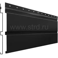 Сайдинг Квадро брус 340*293мм 0.5мм Rooftop Бархат Россия в пленке RAL 9005 (черный) Grand Line