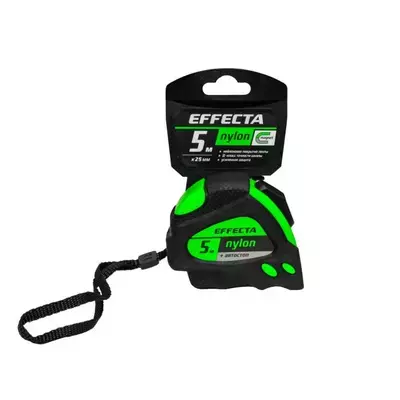 Рулетка 5м с магнитом, 2 фиксатора Effecta Nylon