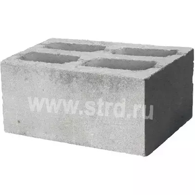 Блок КСР-ПР-ПС-390-125-F50-1200 бетонный РР Девелопмент стеновой 4-пустотный 390*190*188 D1200кг/м3 М125кг/см2
