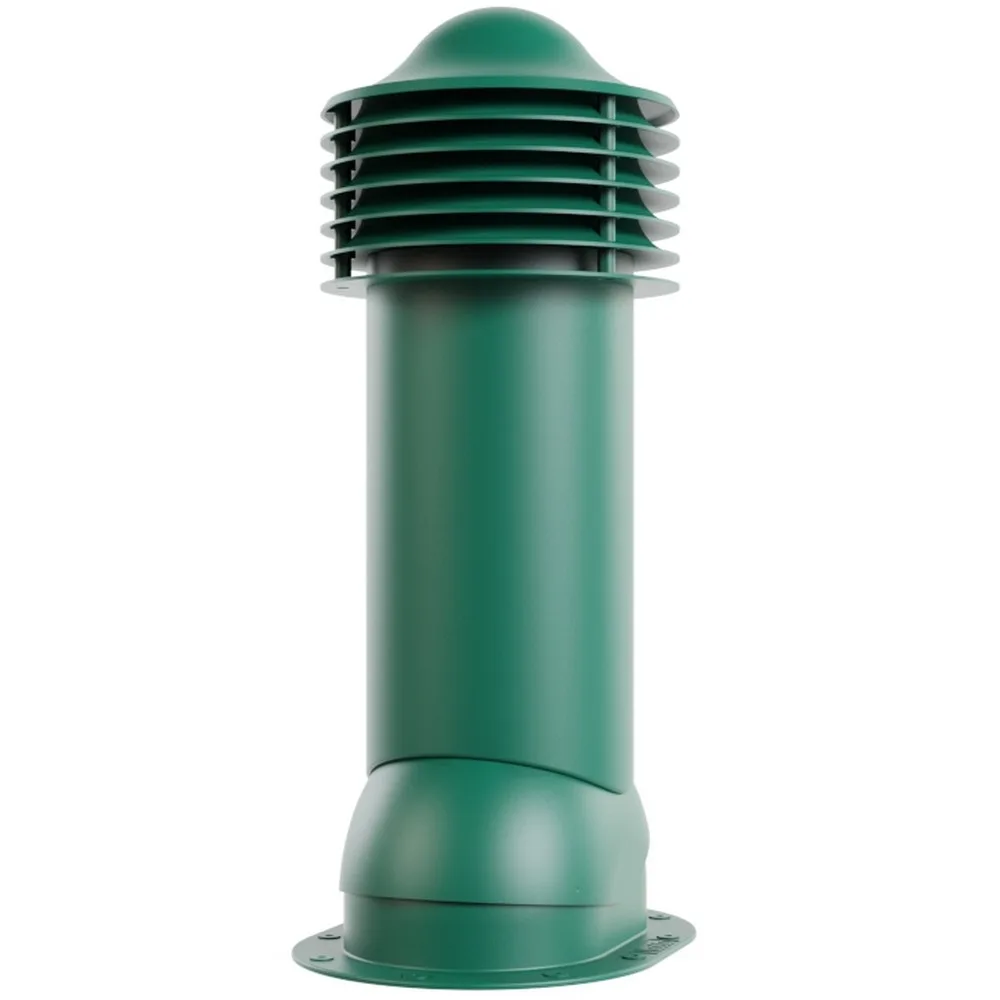 Выход вентиляции с колпаком с проходным элементом Viotto 150 утепленный h=650, d=150мм RAL 6005 (зеленый)
