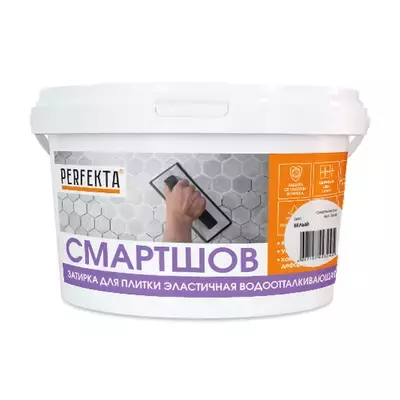 Затирка цементная Perfekta Смартшов белый 2кг
