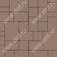 Тротуарная плитка Бавария Коричневый верхний прокрас на сером цементе основа - серый цемент набор на м2 t=60мм МЗ 342