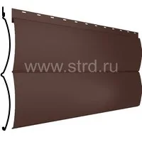 Сайдинг Блок-хаус гофр 365*335мм 0.45мм Graphite 45 Россия RAL 8017 (коричневый) Stynergy