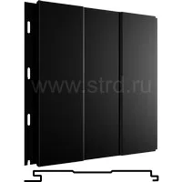 Стеновая панель Вертикаль Prof 200*176мм 0.5мм Rooftop Бархат Россия в пленке RAL 9005 (черный) Grand Line