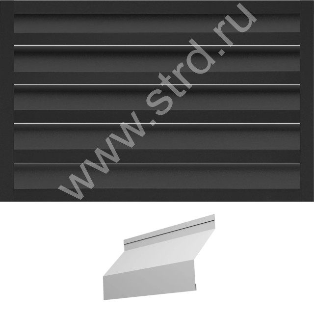 Ламель Милан 0.45мм Drap TX двусторонний RAL 9005 (черный) Grand Line