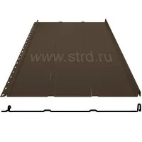 Фальцевая панель Grand Line Кликфальц Line 542/510мм Сатин матовый TX 0.5мм RR 32 (коричневый)
