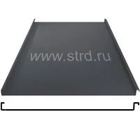 Фальцевая панель Grand Line фальц двойной стоячий 625/550мм Velur 0.5мм RAL 7016 (серый)