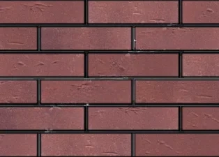 Кирпич облицовочный пустотелый клинкер Возрождение Темно-красный с бордовым песком Порту винтаж 250*85*65мм стандартная стенка М300кг/см2 ЛСР