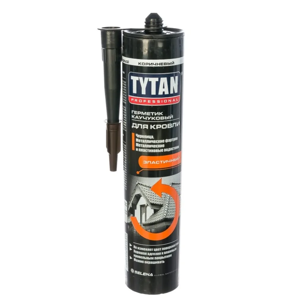Герметик каучуковый для кровли Tytan Professional коричневый 310мл для профнастила для металлочерепицы Grand Line