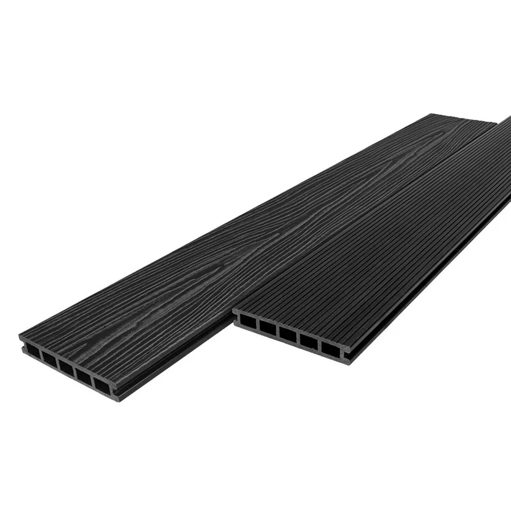 Террасная доска RusDecking UnoDeck Ultra пустотелая дерево/ ребристая Графит 24мм 150мм