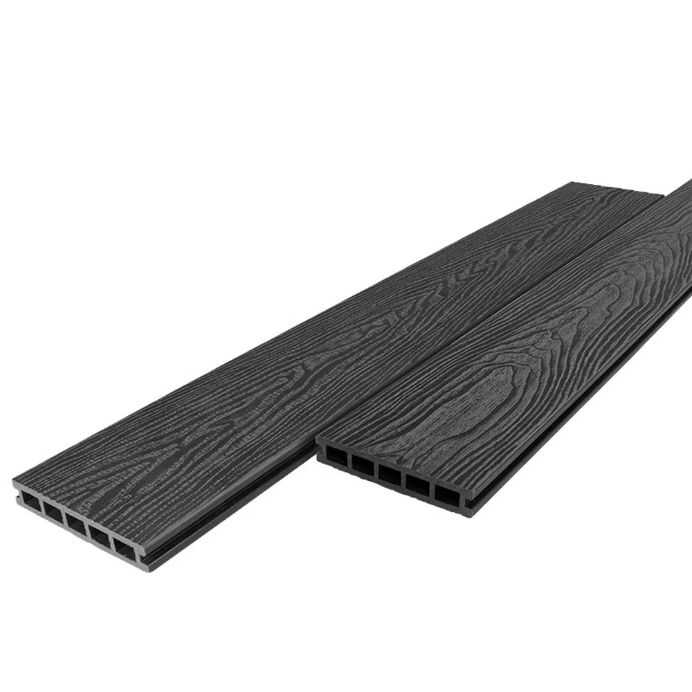 Террасная доска RusDecking UnoDeck Vintage пустотелая дерево/ дерево Графит 24мм 150мм