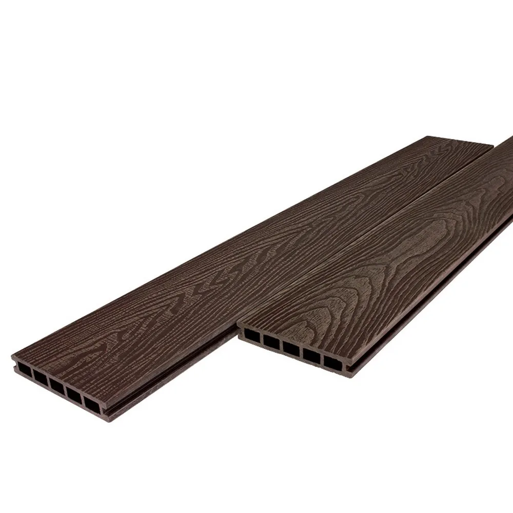 Террасная доска RusDecking UnoDeck Vintage пустотелая дерево/ дерево Венге 24мм 150мм