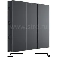 Стеновая панель Вертикаль Prof 200*176мм 0.5мм Drap TX Россия в пленке RAL 7016 (серый) Grand Line