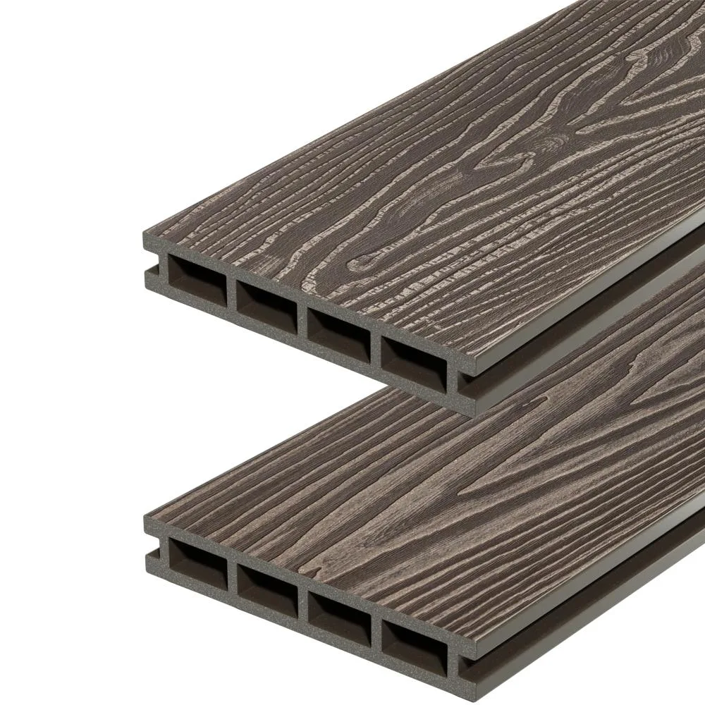 Террасная доска Decking Country пустотелая дерево/ дерево Венге (темный орех) 24мм 150мм