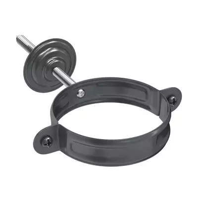 Держатель трубы/ хомут Aquasystem 90мм PU двусторонний RAL 7024 (серый)