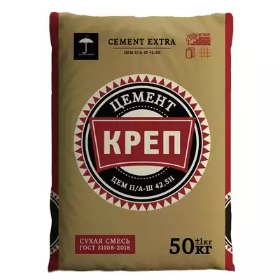 Цемент М500 Креп Портландцемент ЦЕМ II / В-Ш 42,5Н 50кг
