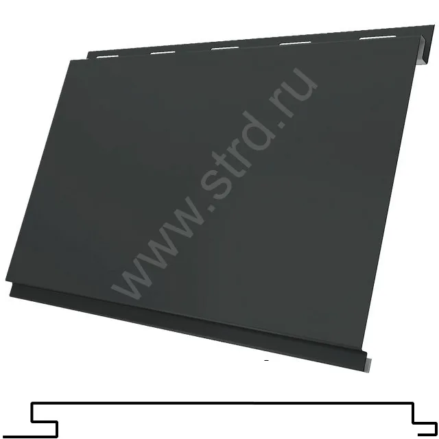 Софит одинарный сплошной Вертикаль сталь 0.5мм Drap TX 176мм RAL 7016 (серый) Grand Line