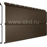 Сайдинг Lбрус XL 360*335мм 0.45мм Полиэстер Россия в пленке RR 32 (коричневый) Металл Профиль