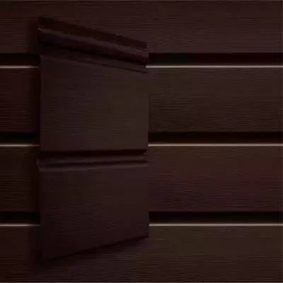 Сайдинг виниловый Grand Line Премиум Акрил Двойной Брус Темный дуб 3000*291мм