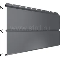 Сайдинг Lбрус 264*240мм 0.5мм PureTech Mat Россия в пленке RAL 7024 (серый) Металл Профиль