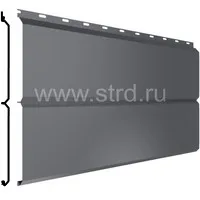 Сайдинг Lбрус XL 360*335мм 0.5мм PureTech Mat Россия в пленке RAL 7024 (серый) Металл Профиль