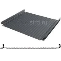 Фальцевая панель Grand Line Кликфальц Pro Gofr 517/470мм Drap 0.5мм RAL 7024 (серый)